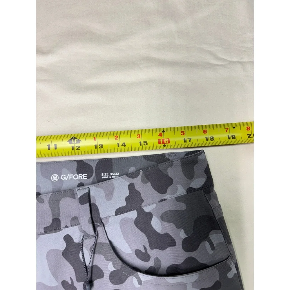 NWT G/FORE Mens TOUR 5 POCKET 4-WAY STRETCH STRAIGHT LEG PANTS Grey‎ Camo 35/32